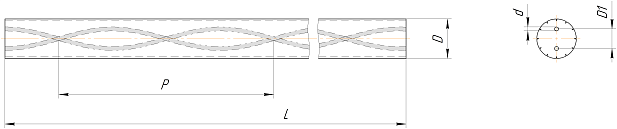 Заготовки с двумя спиральными каналами охлаждения (30°)